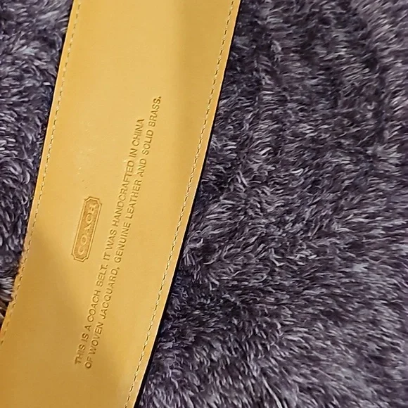 NWT Coach black signature inset belt brass size Small - Picture 6 of 10